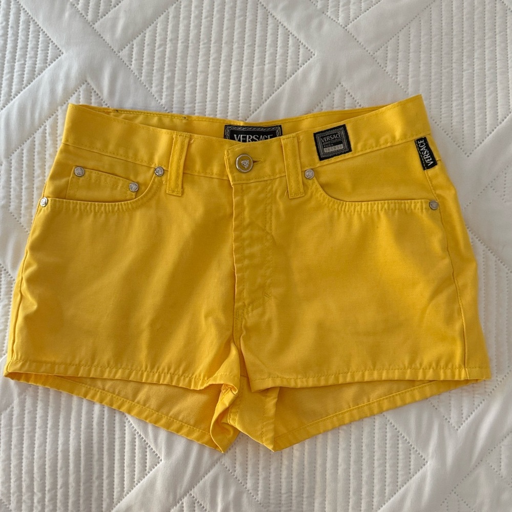 Versace Shorts Jeans Collection in Vibrant Yellow Size 26